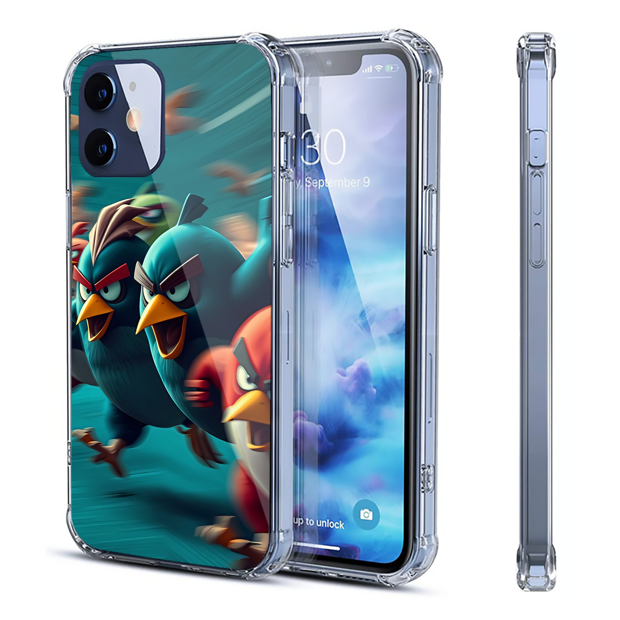 （画像用） Angry Birds アングリーバード 【iPhone 12シリーズ対応】透明スマホケース（クリアソフトケース）